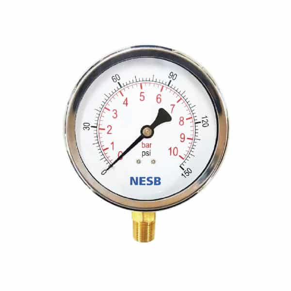 Semi SUS Pressure Gauge Brass Bottom Connection